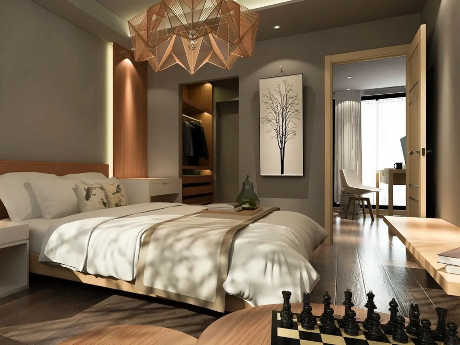 Bedroom at Five Works in Five Points